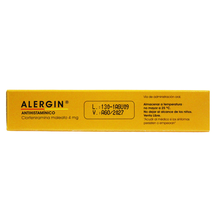 Alergin Clorfeniramina 4Mg Maleato X Tableta
