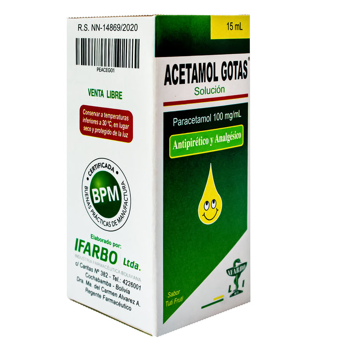 Acetamol 100Mg Ml Gotas X 15Ml Paracetamol