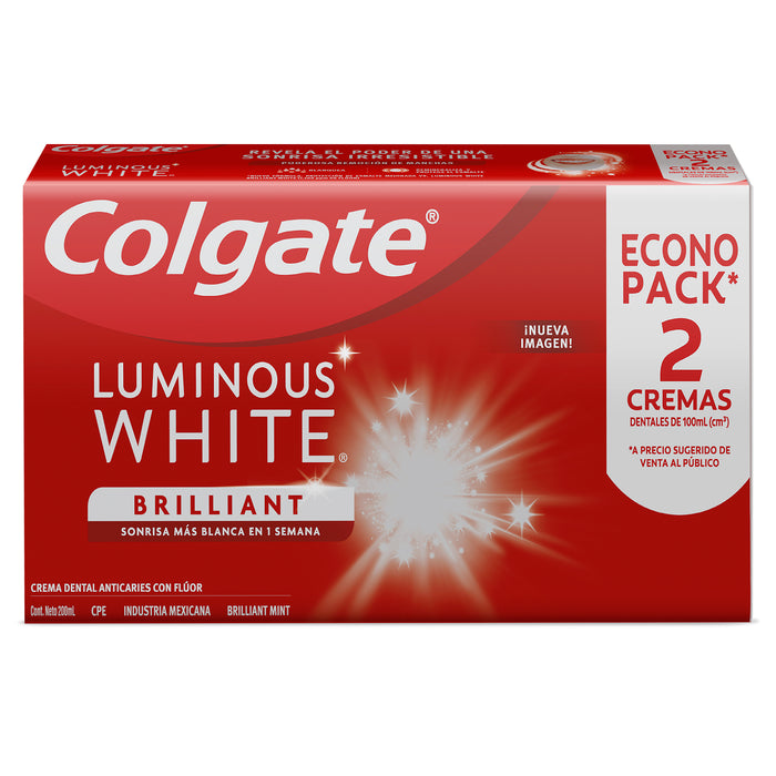 Crema Dental Colgate Luminous White Brilliant X Pack