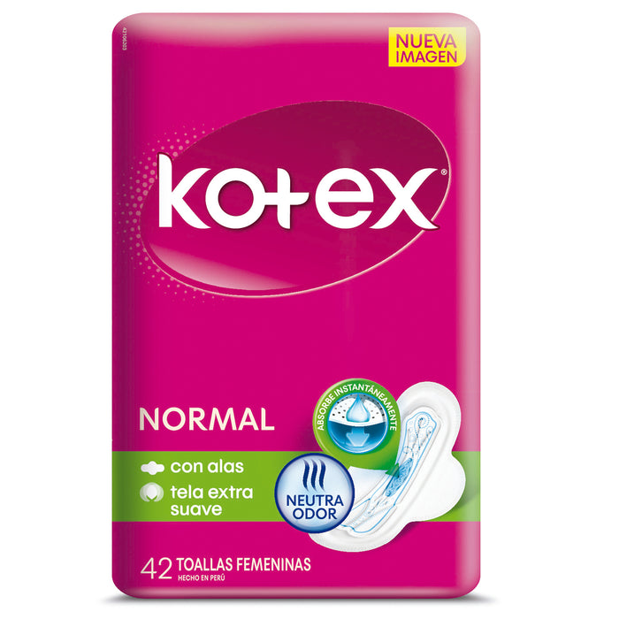 Kotex Normal Extra Suave Con Alas X 42 Unidades