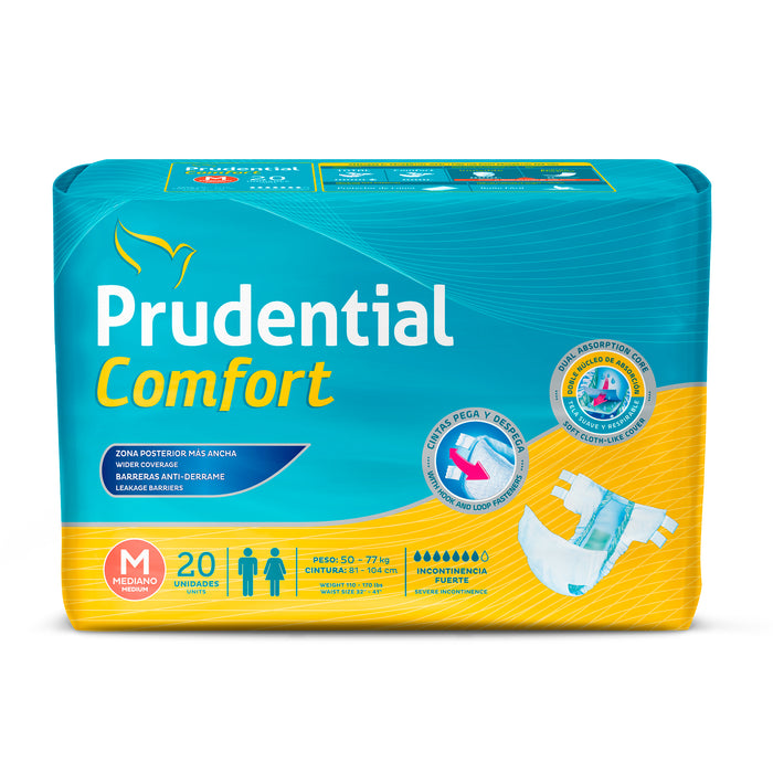 Prudential Confort Talla M Unisex Para Adulto X 20 Unidades