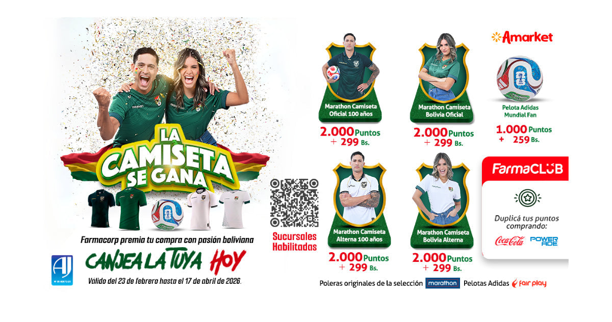 Bolivia vs Surinam: cómo puedes llevar la camiseta de la selección con Farmaclub