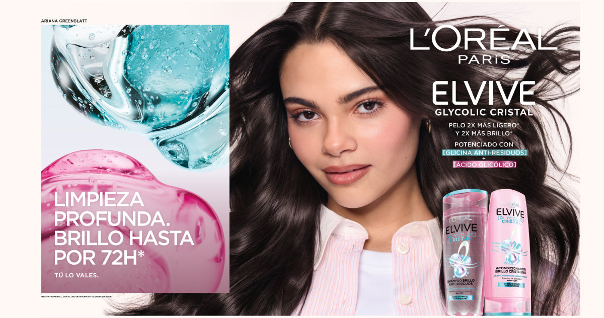 ✨ Novedad L’Oréal Elvive Glycolic Cristal: la rutina capilar completa para un brillo efecto cristal