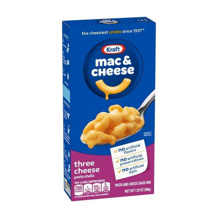 Macaroni & Cheese Kraft Three Pasta Instantánea X 206G