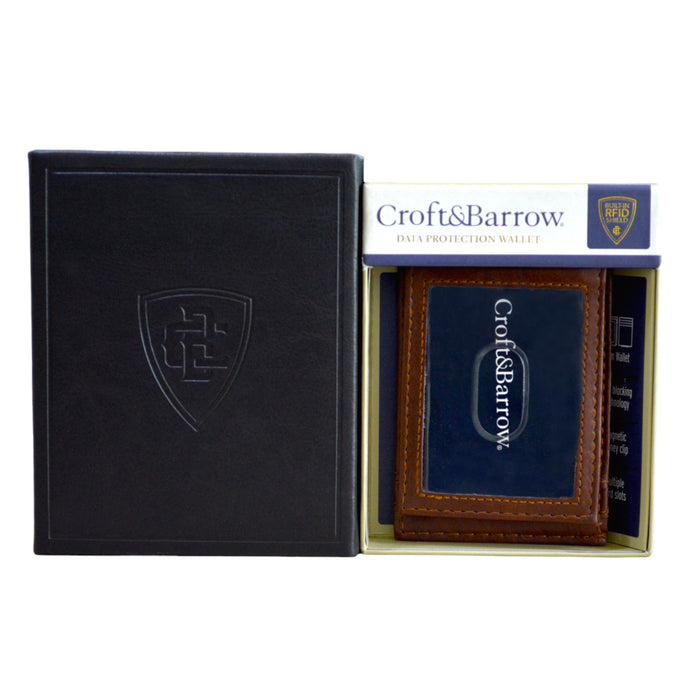 Billetera Croft&Barrow Cuero Café Oscuro Con Imán 31CB160013