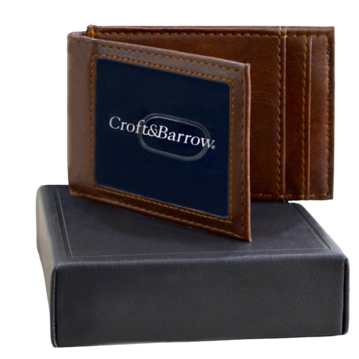 Billetera Croft&Barrow Cuero Café Oscuro Con Imán 31CB160013