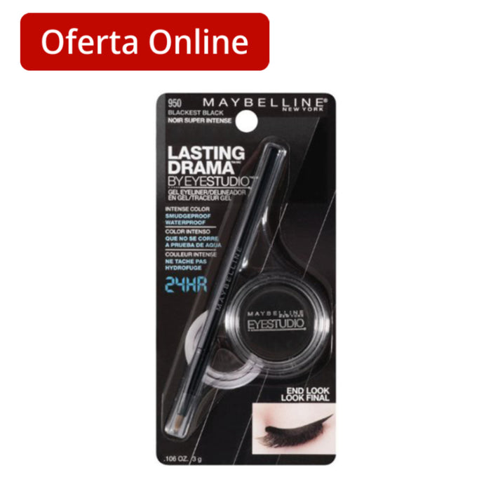 Maybelline Gel Delineador De Ojos Negro 950 X 3G