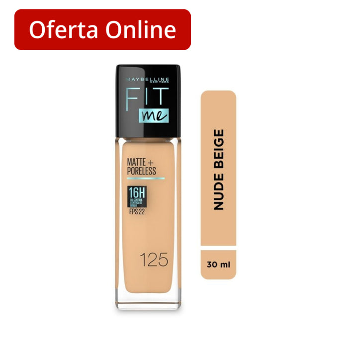 Base Maybelline Maquillaje Fit Me 125 Nude Beige X 30Ml