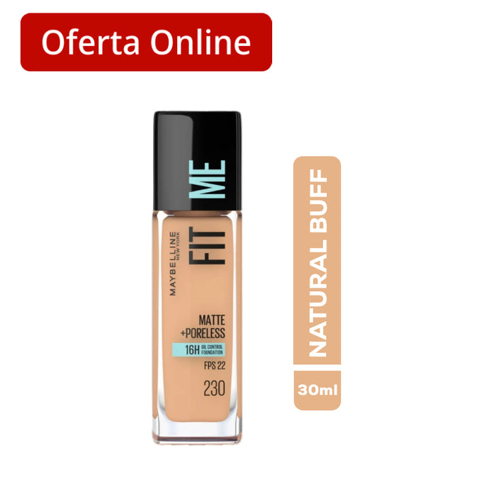 Base De Maybelline Fit Me 230 Natural Buff Matte + Poreless X 30Ml