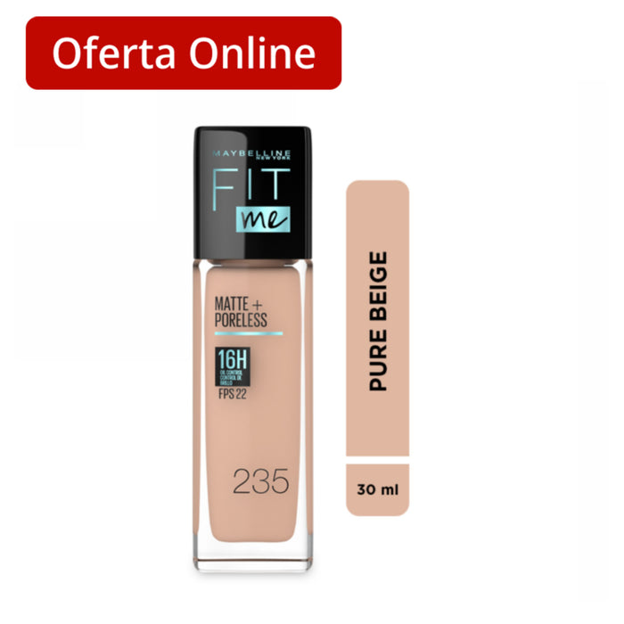 Base De Maybelline Maquillaje Fit Me 235 Beige Matte + Poreless X 30Ml