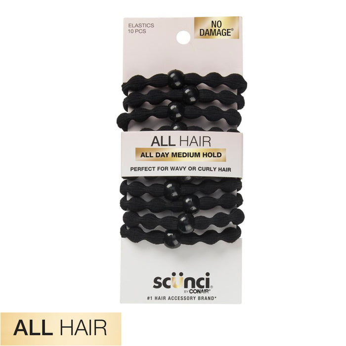 Ligas Scunci Allhair Text W/Beads 10 Pc