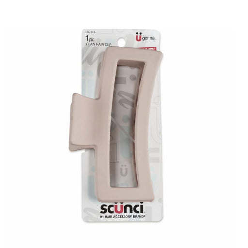 Clip piraña rectangular Scunci para sujetar el pelo.