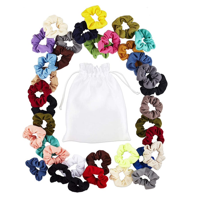 Coleteros De Punto Scunci Wffl Scrunchies X 36 Piezas