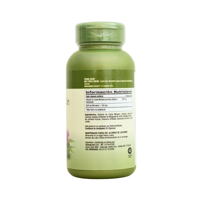 Suplemento Milk Thistle Silimarina 160Mg X 90 Cápsulas