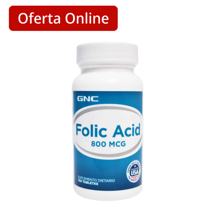 Acido Folico 800Mcg Suplemento X 100 Tabletas