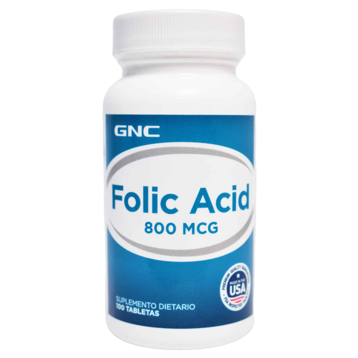 Acido Folico 800Mcg Suplemento X 100 Tabletas Gnc