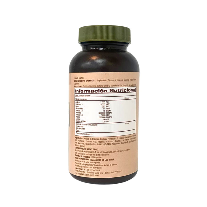 Super Digestive Enzymes X 100 Cápsulas