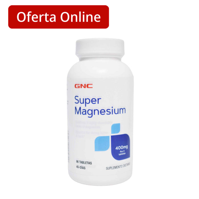 Super Magnesium 400Mg Suplemento Magnesio X 90 Tabletas