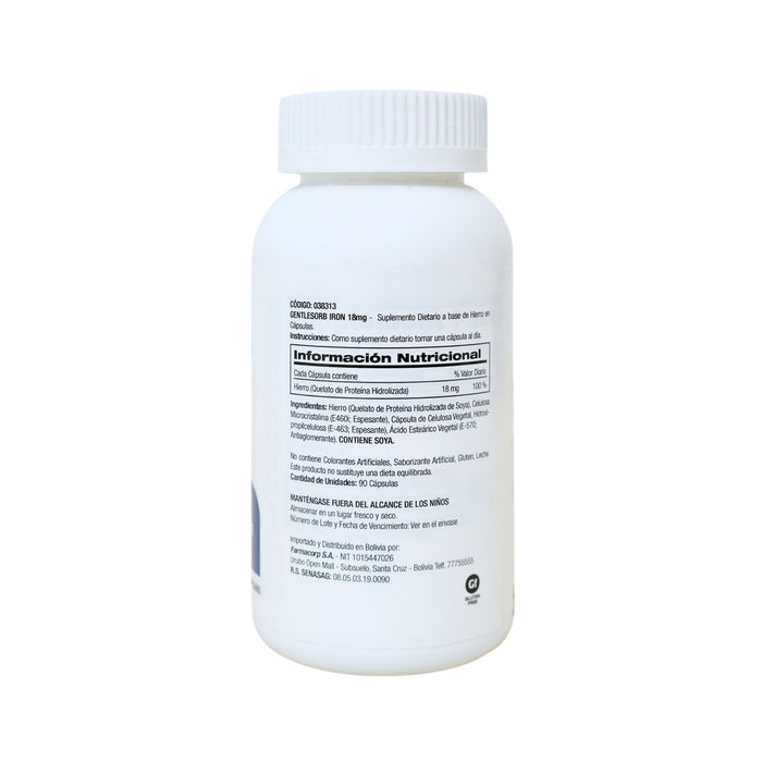 Iron Hierro Quelato 18Mg Gnc X 90 Cápsulas