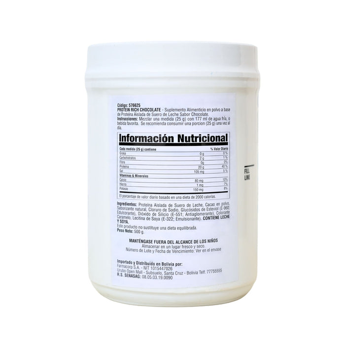 Proteínas Gnc Total Lean Zero Sugar Chocolate Rico X 500G