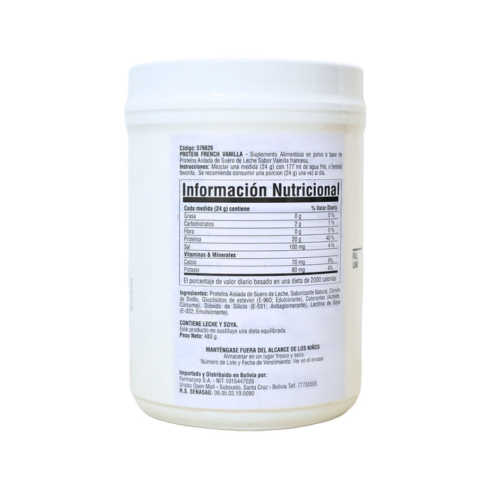 Proteínas Gnc Total Lean Zero Sugar Vainilla Francesa X 480G