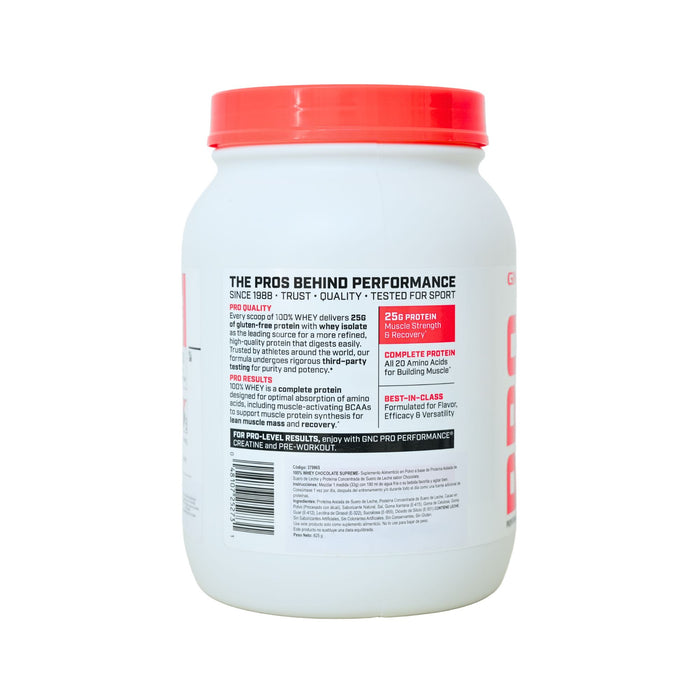 Proteína Gnc 100% Whey Protein Chocolate Supreme X 825G