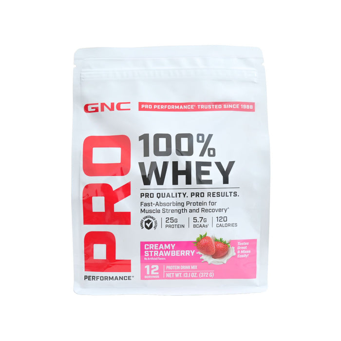 Proteína Gnc 100% Whey Protein Cream Strawberry X 372G