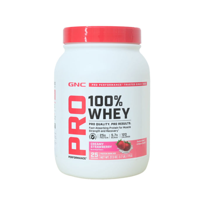 Proteína Gnc 100% Whey Protein Cream Strawberry X 775G