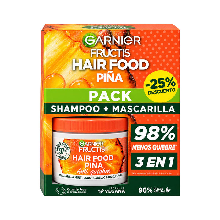 Pack Garnier Fructis Hair Food Piña Shampoo 300Ml + Mascarilla 350Ml