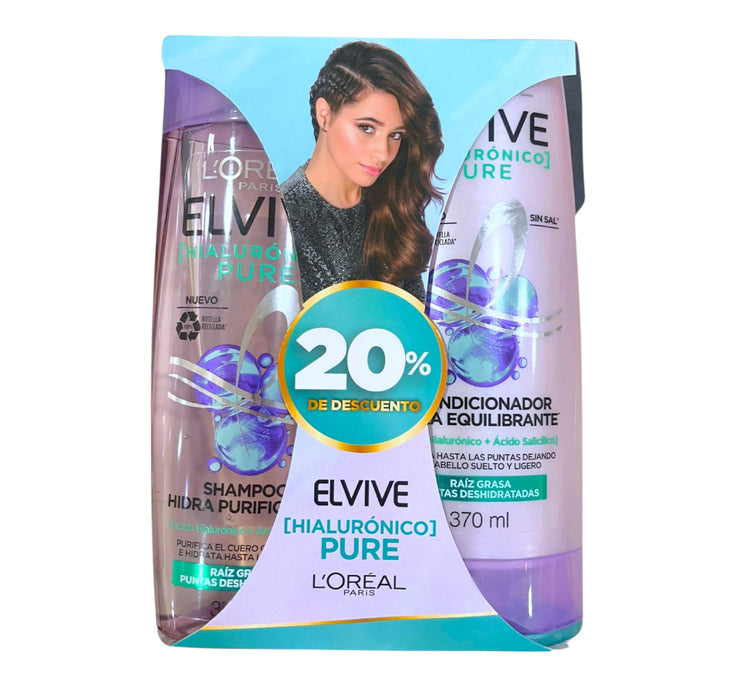 Pack Shampoo + Acondicionador Elvive Hialuronico Pure 370Ml