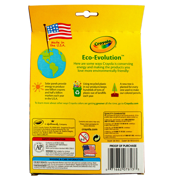 Crayola Marcadores Lavables Punta Fina X 12 Piezas