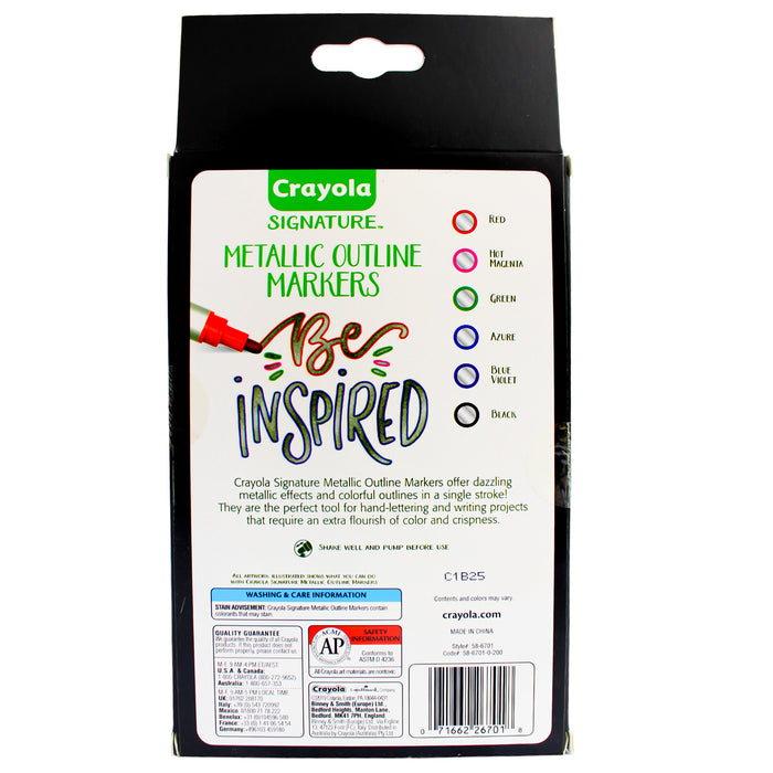 Crayola Marcadores Metal Signature Con Borde X 6 Piezas