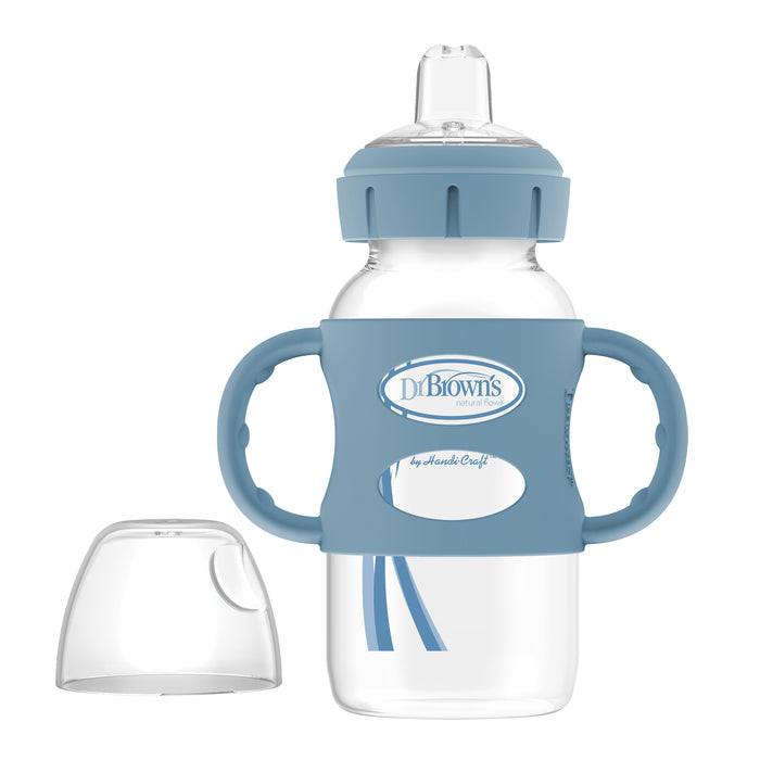 Mamadera Pezón Plano Con Asas Azules Dr Browns 6M+ X 90Oz