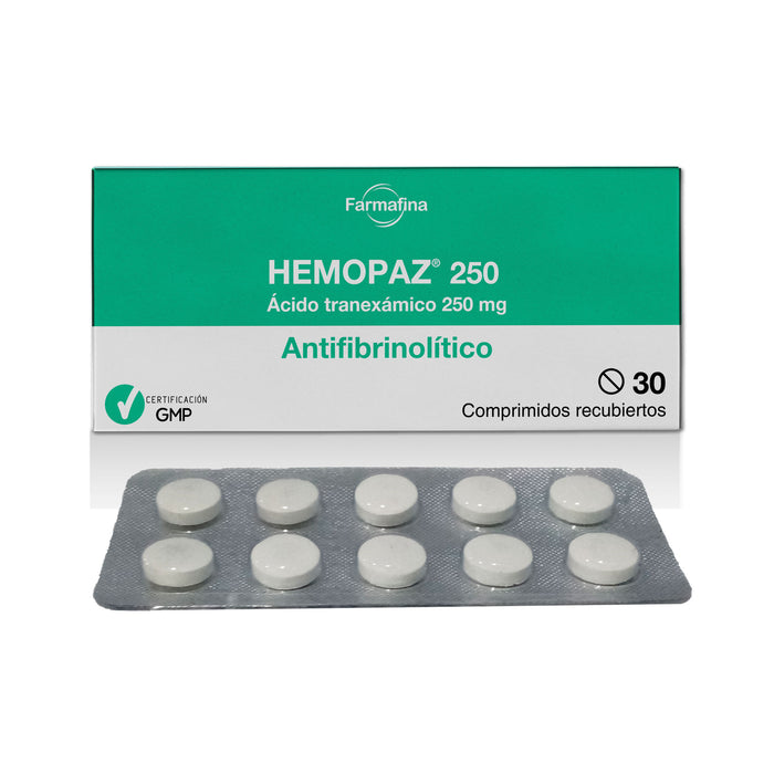 Hemopaz 250Mg X 30 Comp Acido Tranexamico