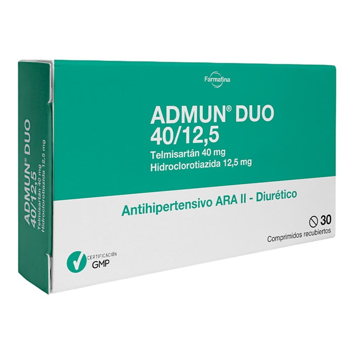 Admun Duo 40/12.5Mg Telmisartan/Hidroclorotiazida X 30 Comprimidos