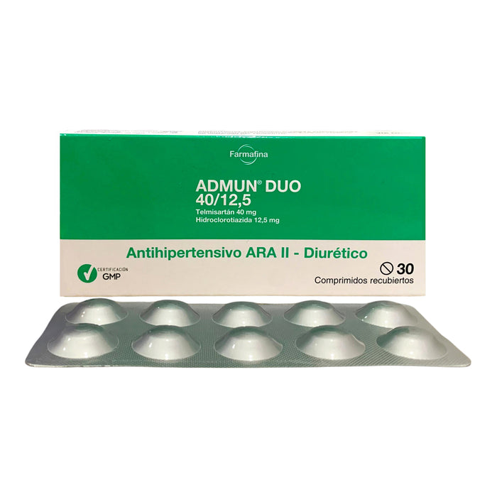 Admun Duo 40/12.5Mg Telmisartan/Hidroclorotiazida X 30 Comprimidos