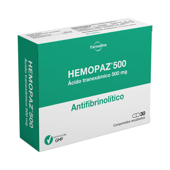 Hemopaz 500Mg X 30 Comp Acido Tranexamico