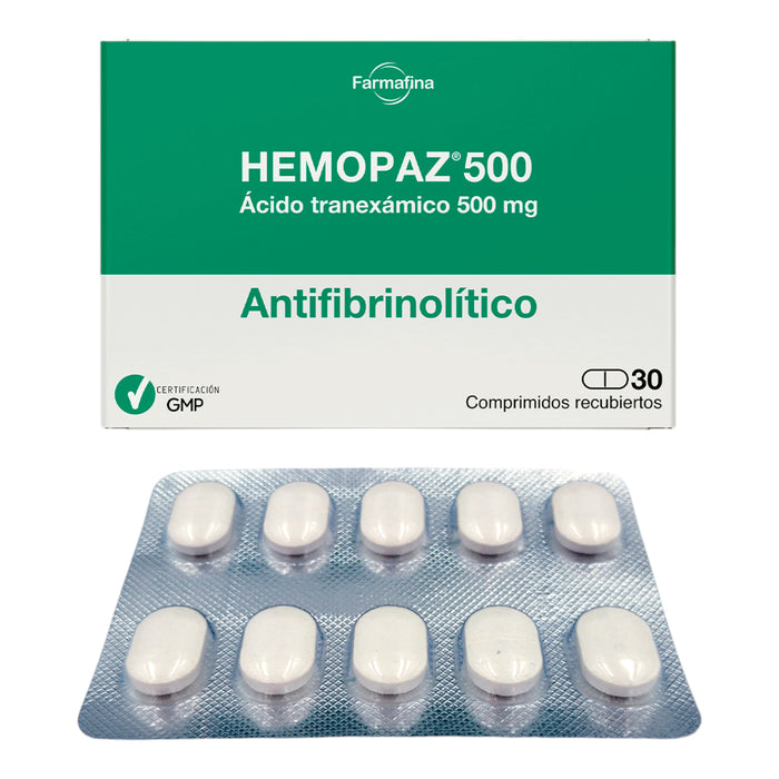 Hemopaz 500Mg X 30 Comp Acido Tranexamico