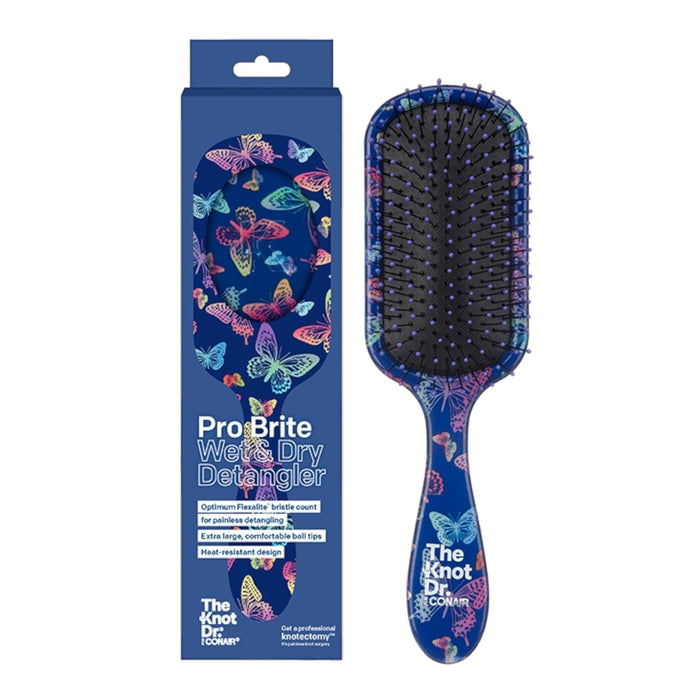 Cepillo Para Cabello Conair Knot Dr. Pro Brite Brush Butterfly 95584