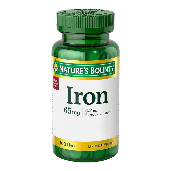 Suplemento Dietario Natures Bounty Iron 65 Mg Hierro X 100 Tabletas