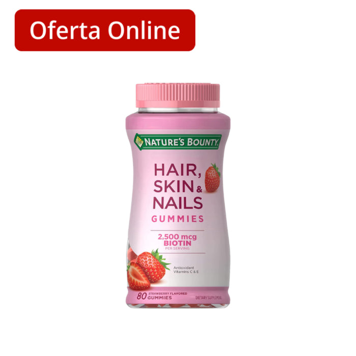 Gomitas Nature's Bounty Hair Skin Nails 2500Mcg X 80 Unidades