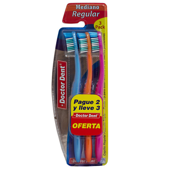 Dr Dent Cepillo Regular Pack X 3 Unid Mediano