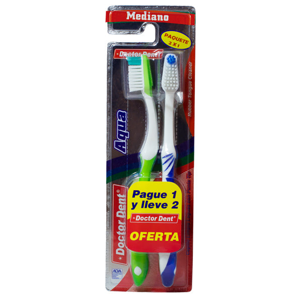 Dr Dent Cepillo Aqua Pack X 2 Unid Mediano