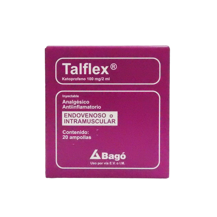 Talflex 100Mg Ketoprofeno Iv Im 20 Ampollas X 2Ml