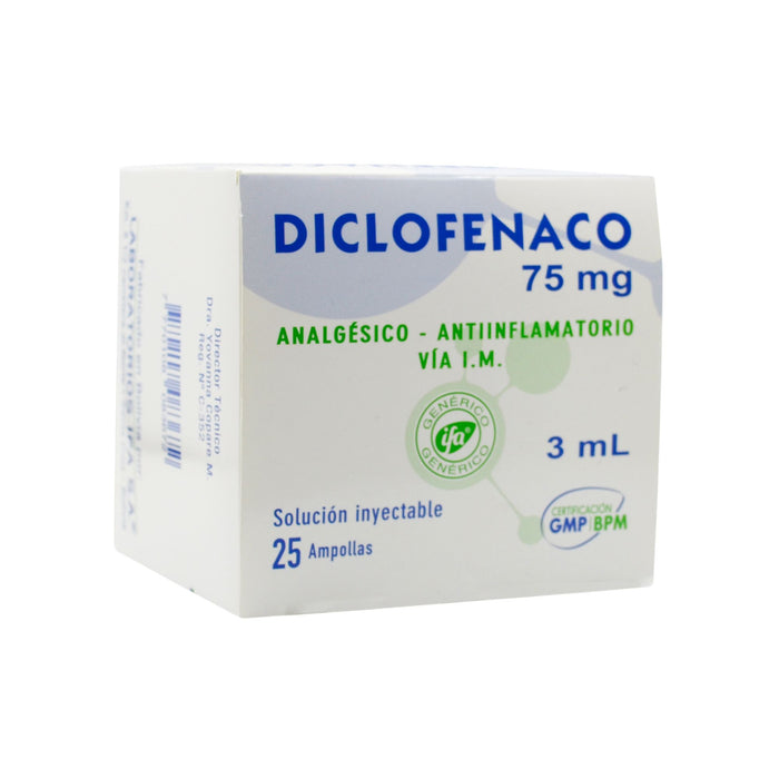 Diclofenaco 75Mg Im X 25 Amp/3Ml (Ifa)