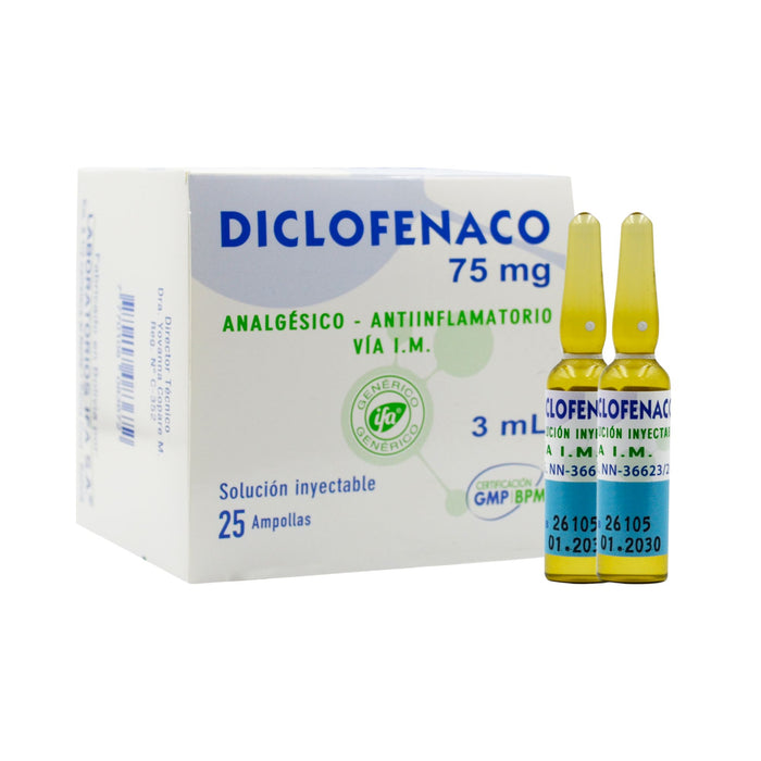 Diclofenaco 75Mg Im X 25 Amp/3Ml (Ifa)