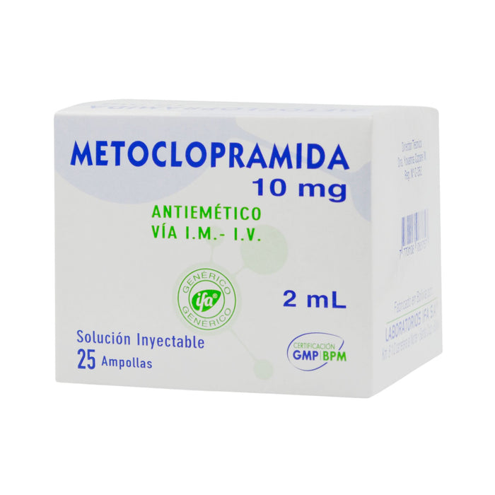Metoclopramida 10Mg Im-Iv X 25 Amp 2Ml (Ifa)