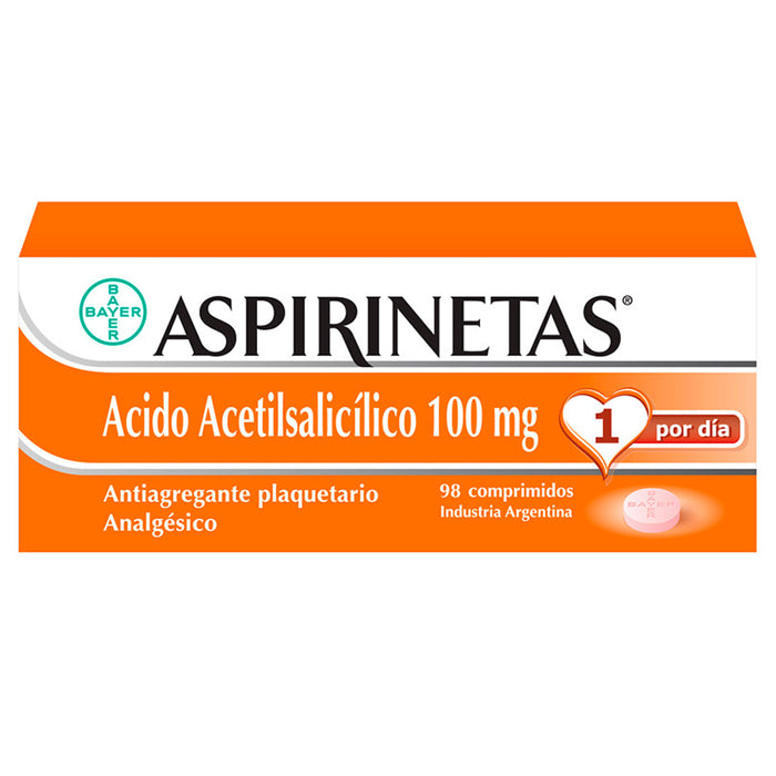 Aspirinetas Ácido Acetilsalicílico 100Mg X Tableta