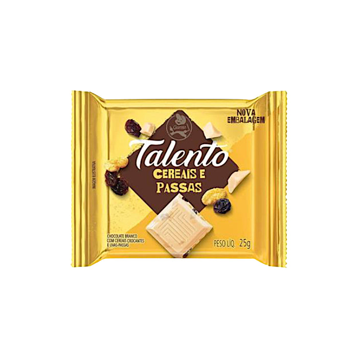 Talento Chocolate Blanco Con Cereales Y Pasas X 25G