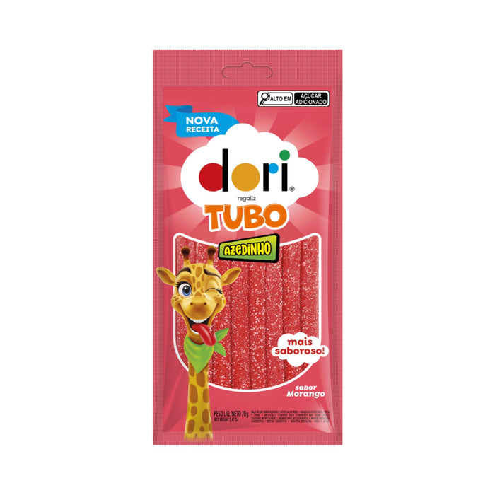Regaliz Ácido Dori Sabor Morango Tubo X 70G